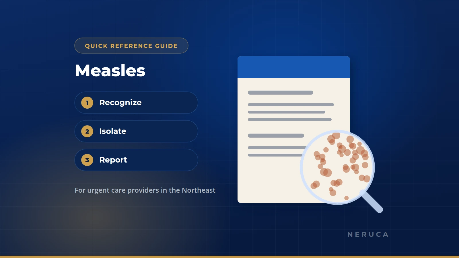 NERUCA Develops Measles Quick Reference Guide for Urgent Care Centers