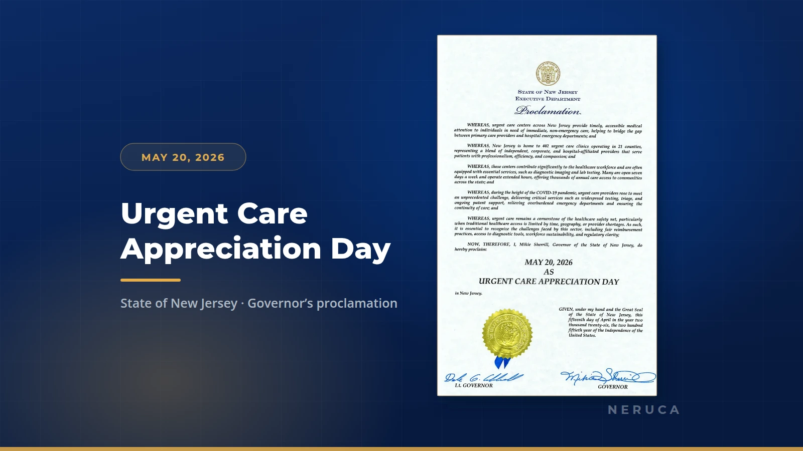 New Jersey Designates May 20 as Urgent Care Appreciation Day